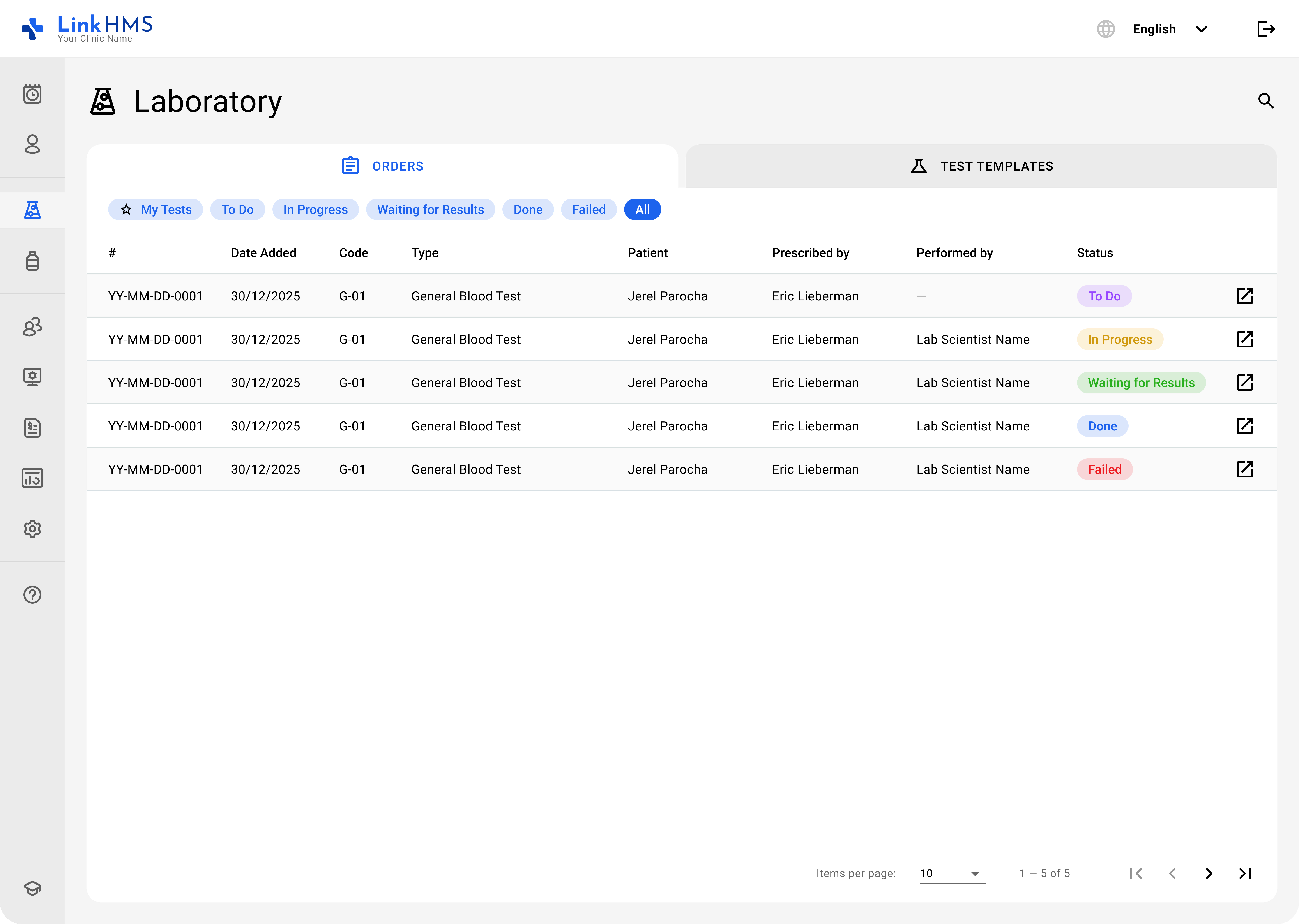 écran de l'application