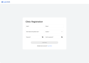 LinkHMS clinic registration.