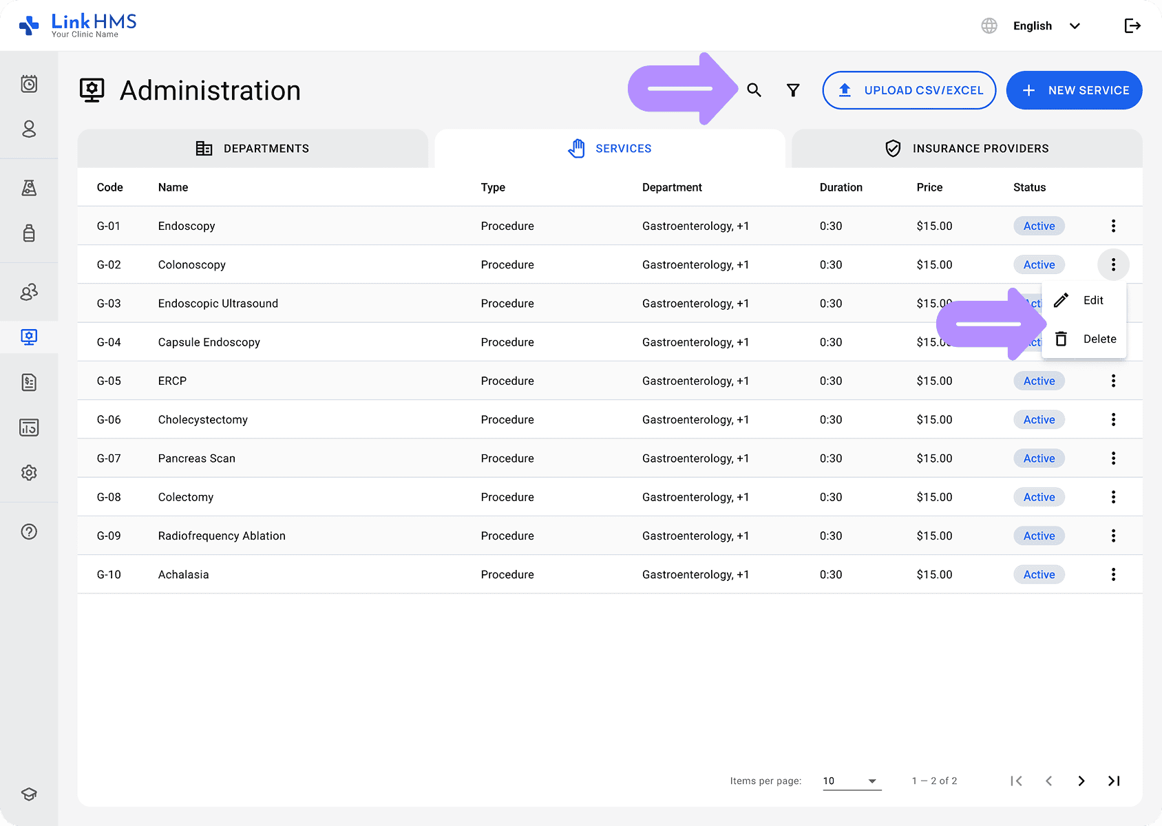 LinkHMS add services