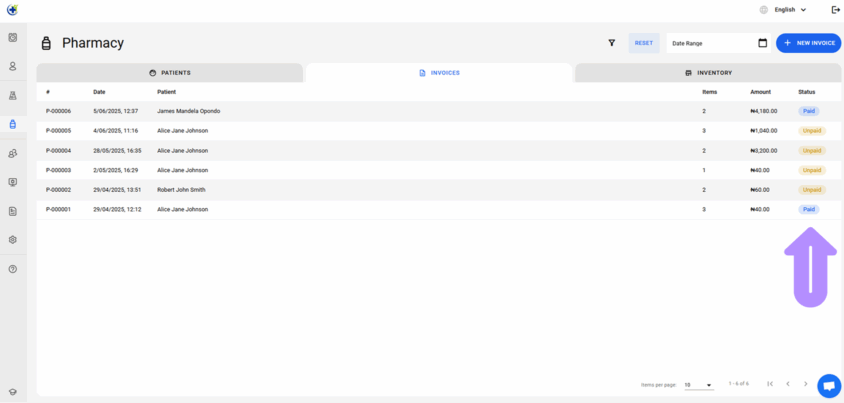 Manage non-prescription invoices