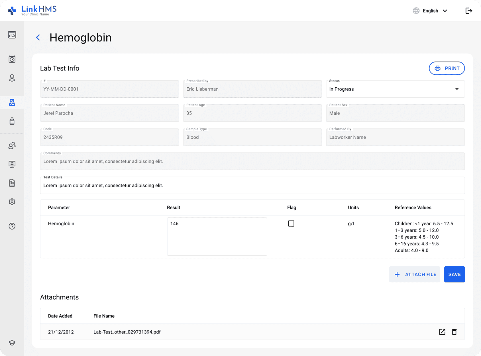 LinkHMS built-in template